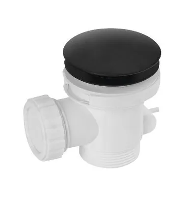 Obrázek produktu pro Odpadní sada, Click Clack, pro vany bez přepadu, černá matná