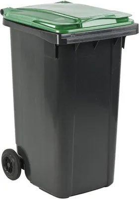 Produktbild von Abfallbehälter mit Rädern, 240 Liter, Grau/Grün