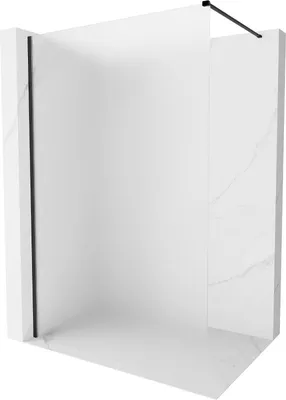Produktbild von Mexen Kioto-X Duschwand Walk-in 100 x 200 cm, Milchglas 10 mm, schwarz - 800-100-101-70-30-X