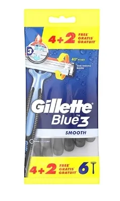 Produktbild von Gillette Blue 3 Hladká Holiaca Strojček so 6 Lamiel - Balenie 4+2 Kusy