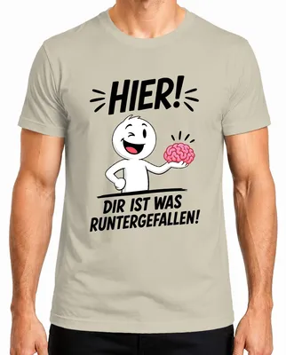 Imagen del producto de Aquí tienes una camiseta con el texto "Se te cayó el cerebro", "Cerebro", "Declaración", "Sarcasmo", "Caballeros", "Naturaleza", "L"