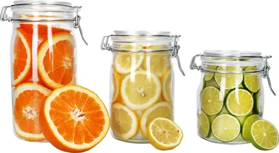 Zdjęcie produktu dla zestaw 3 hermetycznych słoików NORMA 0,75 l 1 l 1,5 l z pokrywką na zawiasach