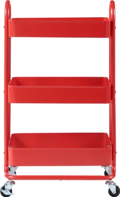 Produktbild von Küchenrollwagen ’Pyhäntä’ mit 3 Ablagekörben 78,5 x 46 x 35 cm Stahl Rot