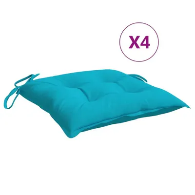A single turquoise seat cushion is shown on a white background.