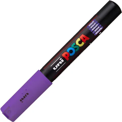Produktbild von POSCA PC-1M, Violett, Schwarz, Violett, 1 Farben, Extrafein, Rundspitze, Rund