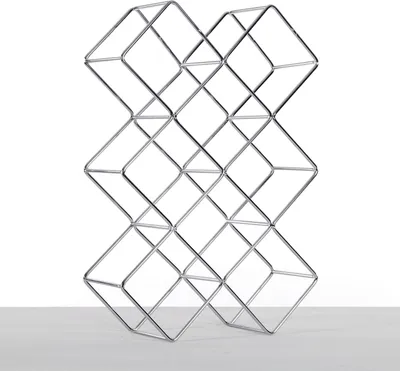 Produktbild von Weinflaschenhalter "QUADRAT" | Metall, silber, 46 cm | Weinständer