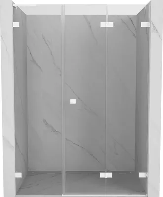 Produktbild von Mexen Lunar-F L Falttüren rechte Duschabtrennung 110 cm, transparent, weiß - 836SL-110-050-20-00-P