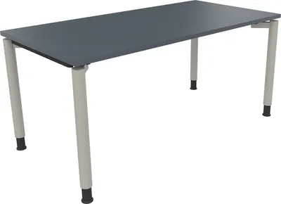 Produktbild von Schreibtisch Vierfuß Rundrohr B1600xT800xH680-820 si/Lavagrau