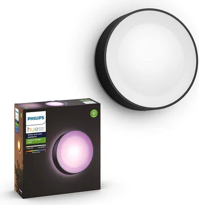 Produktbild von Philips Hue White and Color ambiance Daylo Outdoor Wandleuchte schwarz, Wandbeleuchtung für den Außenbereich, Bluetooth/Zigbee, Schwarz, LED, Metall, Nicht austauschbare(s) Leuchtmittel