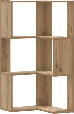 Obrázok produktu pre vidaXL Rohová knižnica 3 police Artisan dub 50x50x102cm Materiál na báze dreva