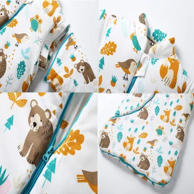 Produktbild von Baby Winterschlafsack 3,5 TOG, Baumwolle, 90 cm und 105 cm, Tierwelt, für Kinderzimmer