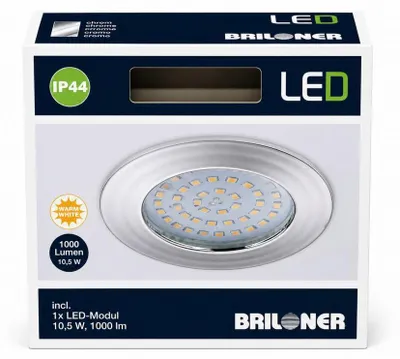 Produktbild von Briloner ATTACH LED Einbauleuchte Chrom 10,5W 1000lm 3000K Ø100mm 7206-018
