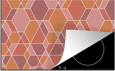 Produktbild von KitchenYeah© Herdabdeckplatte Geometrie - Mosaik - Muster , 76x51cm, Küche Deko, Glaskeramikkochfeld Herdabdeckung, Abdeckplatte fùr Kochfeld