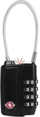 Produktbild von Kofferschloss 4-stelliger Zahlencode, TSA-, mit Alarm, schwarz, für Reisegepäck