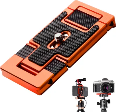Produktbild von Minadax KF Arca Swiss CA02 Aluminium Multi-Schnellwechselplatte, 2 in 1 für Kamera Stativ Handy