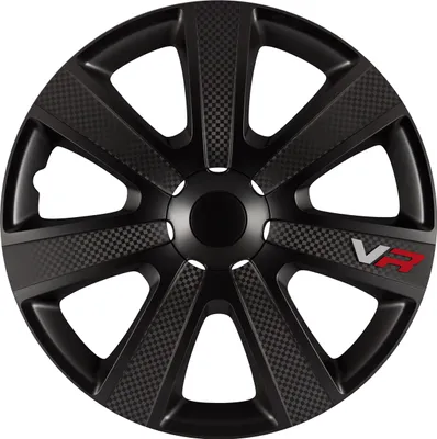 Produktbild von AutoStyle 4er Set Radzierblenden VR 14-Zoll Schwarz/Karbon-Look/Logo