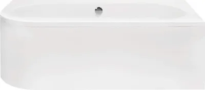 Produktbild von VBChome Badewanne 160  x 75 cm Acryl SET Schürze Siphon Wanne Ecke Eckbadewanne Weiß Design Modern Ablaufgarnitur in Chrom Viega Simplex für 2 Personen Rechts