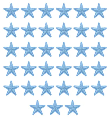 Stern-Aufbügel-Patches, 33 Stück, 3,8 cm, gestickt, blau
