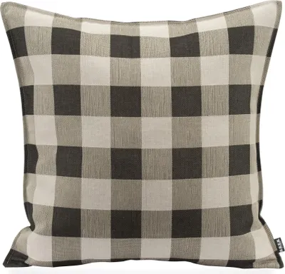 Produktbild von H.O.C.K. Garny Outdoor Kissen 60x60cm mit Biese kariert col. 4 schwarz