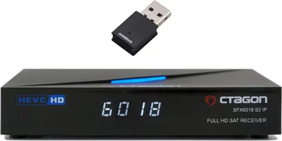 Produktbild von Octagon SFX6018 S2+IP Full HD Sat IP-Receiver mit 300Mbit/s WLAN Stick (Linux E2 & Define, DVB-S2)