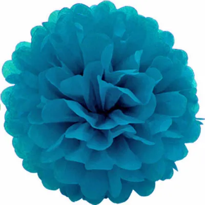 dunkel türkis Papier Pompons