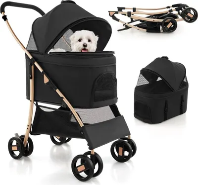 Produktbild von 3-in-1-Haustierbuggy, faltbar, bis 15 kg, schwarz