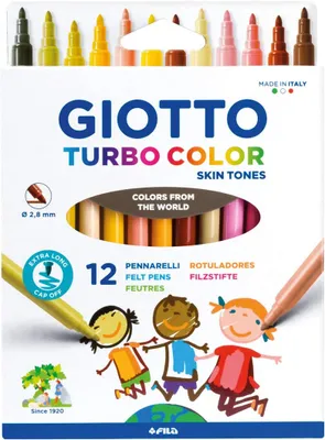 Image de fibrepens Turbo Color junior skin tones 12 pcs