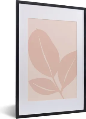 Produktbild von MuchoWow® Gerahmtes Poster Sommer - Blätter - Rosa 40x60 cm - Poster mit Schwarzem Bilderrahmen Wandposter Rahmen Foto Bilder - Poster in Rahmen