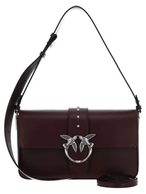 Produktbild von PINKO Umhängetasche Love One Classic Slouchy FL Burgundy Wine - Old Silver dunkelbraun