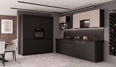 Produktbild von Küche SIENA + ARONA LOFT 280 + 180 cm Küchenzeile Küchenblock Einbauküche Kaschmir beige + Schwarz matt