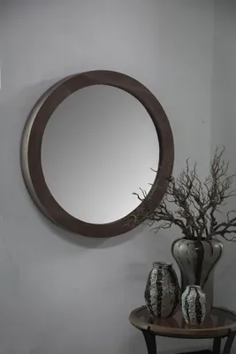 Image de PTMD Miroir Channel - 60x8x60 cm - Bois - Naturel