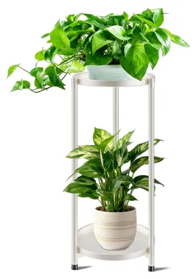 Produktbild von Pflanzenregal aus Metall für Innenräume, Blumentopfständer und Blumentreppe für Balkon und Wohnzimmer