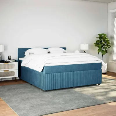 Produktbild von vidaXL Boxspringbett mit Matratze Blau 180x200 cm Samt