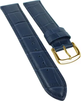 Produktbild von Uhrenarmband | Kalbsleder mit Louisiana Kroko Optik Dunkelblau 20357G, Stegbreite:20mm