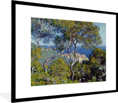 Produktbild von MuchoWow® Gerahmtes Poster Bordighera - Gemälde von Claude Monet 80x60 cm - Poster mit Schwarzem Bilderrahmen Wandposter Rahmen Foto Bilder - Schlafzimmer-Dekorationen - Fotoposter