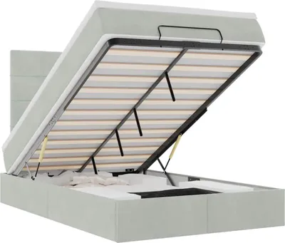 Obrázek produktu pro vidaXL Osmanská postel s matracemi světle šedá 120x190 cm sametová