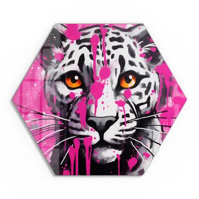 Produktbild von DEQOART Glasbild Echtglas 55x48 cm 'Urbaner Tigerblick' Wandbild Bild modern Deko