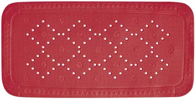 Image de Spirella Tapis de douche Tapis de bain Tapis de baignoire Tapis de baignoire antibactérien antidérapant avec ventouses - Alaska rouge - env. 36 x 91 cm