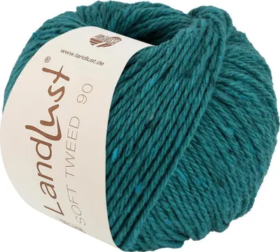Produktbild von Lana Grossa Landlust Soft Tweed 90 klassisch verzwirntes Tweedgarn aus Schurwolle mit mehrfarbigen Noppen 90 m Farbe 030 - Petrolgrün meliert