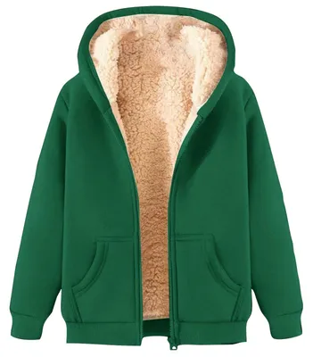 Produktbild von Elzusha – Damen Fleece-Kapuzenpullover mit Reißverschluss für kalte Tage