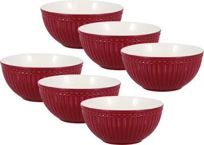 Produktbild von Greengate Alice Müslischale claret red 14cm Set6