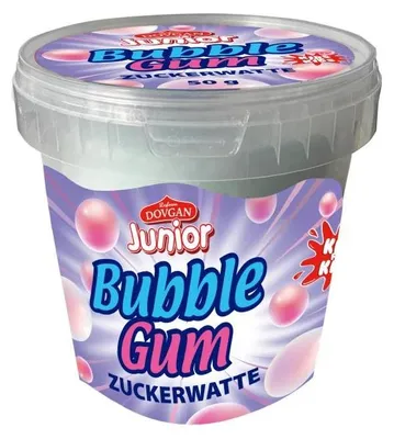 Produktbild von DOVGAN Junior Zuckerwatte BubbleGum im Eimer 50 g 50g