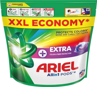 Zdjęcie produktu dla Ariel Allin1 PODS Color & Fiber Protection Kapsułki do prania, 38 prań