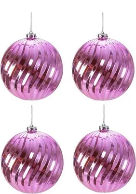 Produktbild von 4 Stück Große Weihnachtskugel Rosa Ø 15 cm Dekokugel zum Hängen