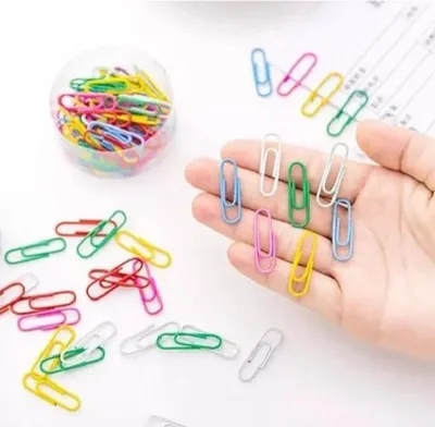 Obrázek produktu pro Kancelářské sponky - škola / domácnost / kancelář - 60 kusů - pestrobarevné