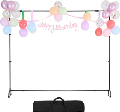 Produktbild von SucceBuy Hintergrundständer-Set, 2,1 x 3 m, beweglich, für Partys und Fotostudios