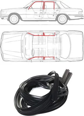 Obrázek produktu pro Těsnění dveří automobilu gumové těsnění ochrana hrany pro Mercedes W116 1972-1980 guma