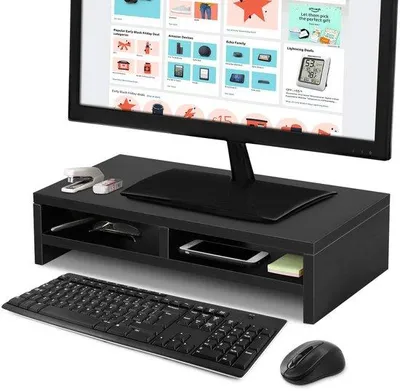 Obrázok produktu pre Azomor – nastaviteľné stojany na monitor s zásuvkou pre uprataný pracovný stôl