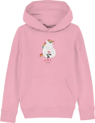 Produktbild von Mr. & Mrs. Panda Kinderpullover Einhorn Traurig 9-11 Jahre (134/146) - Baumwolle Pink - Geschenk, Kapuzenpulli, Kapuzenpullover, Hoodie, Trauer, Blume, Pullover, Hoody