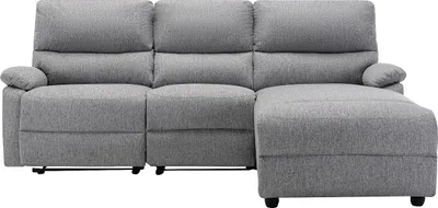 Produktbild von Ecksofa mit elektrischer Relaxfunktion in Stoff - hellgrau - rechts - LUNANO